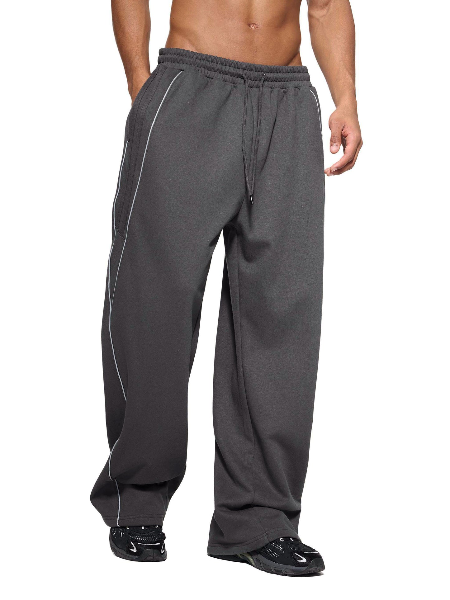 Reflection Striped Wide-Leg Sweatpants